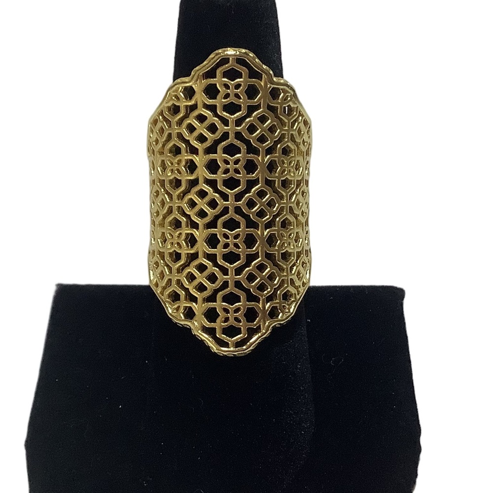 Kendra Scott Gold Plated Boone Ring Size M/L New